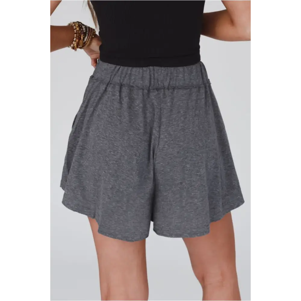 Short jupe gris à taille élastique-1