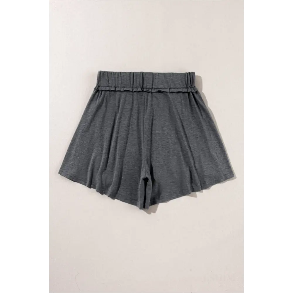 Short jupe gris à taille élastique-7