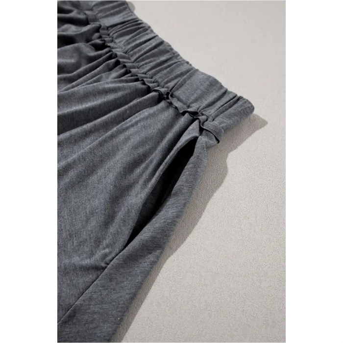 Short jupe gris à taille élastique-9