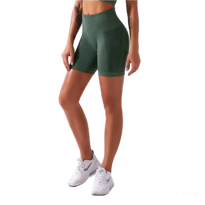 Shorts de fitness de yoga sans couture pour femmes - Green