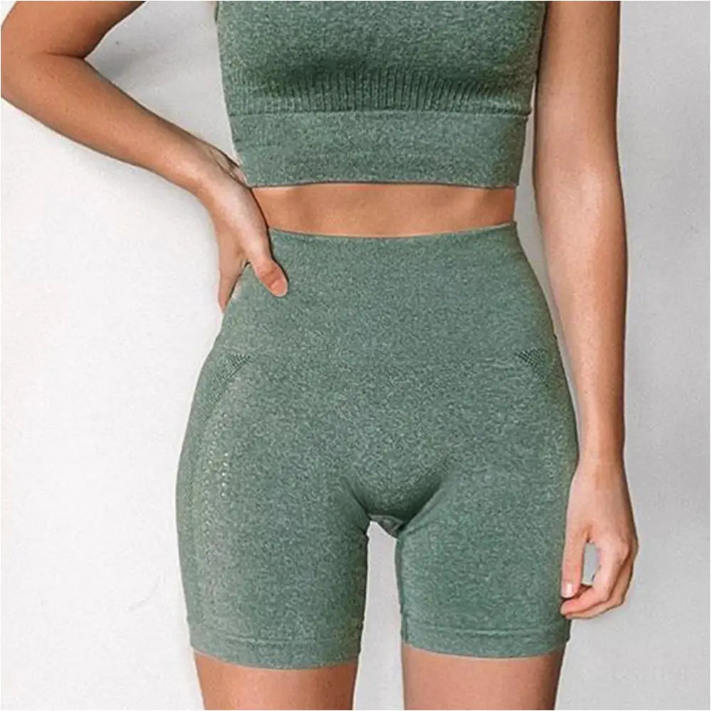 Shorts de fitness de yoga sans couture pour femmes - Tenue