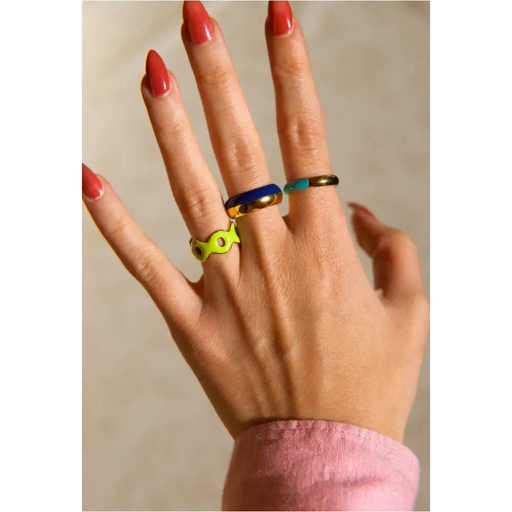 Smantha - Hollowed Juicy Green Gold Band-1