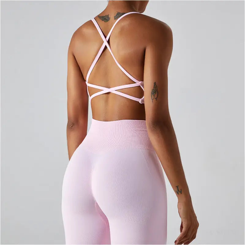 Soutien-gorge de yoga sans couture - séchage rapide - Pink