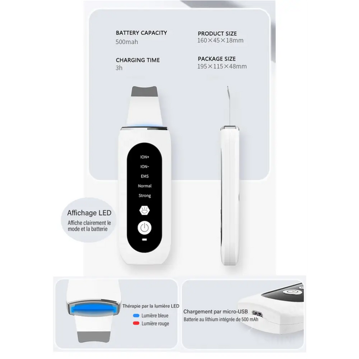 STELLAR - Exfoliant Lifting EMS  5 fonctions  - Soin à ultrasons & photons-12