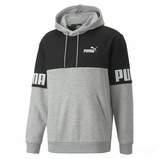 Sweat à capuche homme Puma Power Colorblock Gris-0