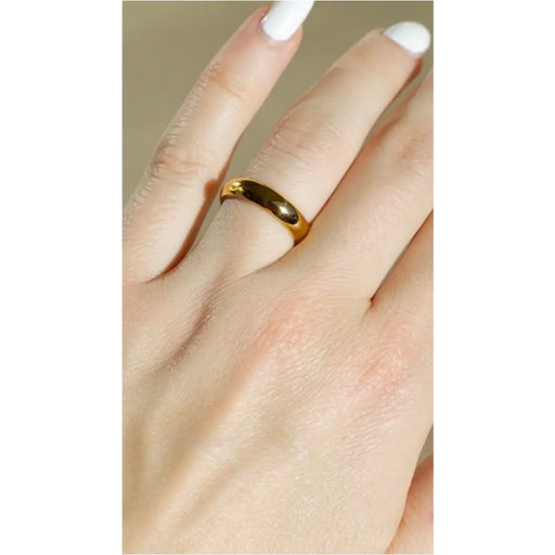 Sylvia - Plain Concave Gold Band-1