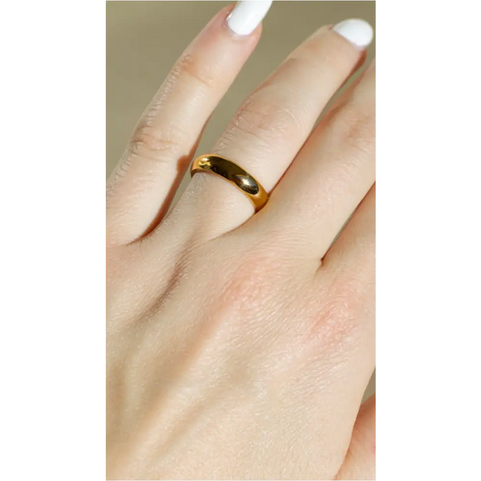 Sylvia - Plain Concave Gold Band-1