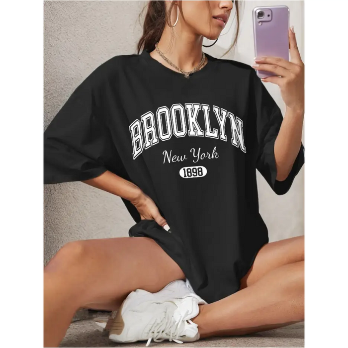 T-shirt Summer Brooklyn - Noir 01 / L - T-shirt Oversize F