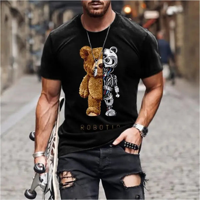 T-shirt tendance avec imprimé d’ours - T-Shirt Homme