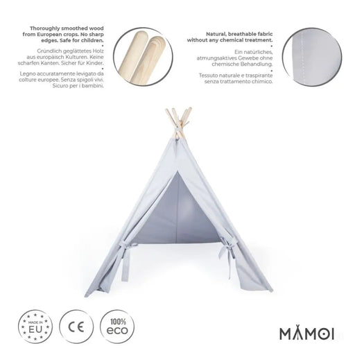 MAMOI® Tipi tente pour enfant, Teepee interieur pour bebe et enfants, Tipee cabane sensorielle pour chambre bébé, Tipis avec tapis, Tente de jeux pour fille et garcon-1