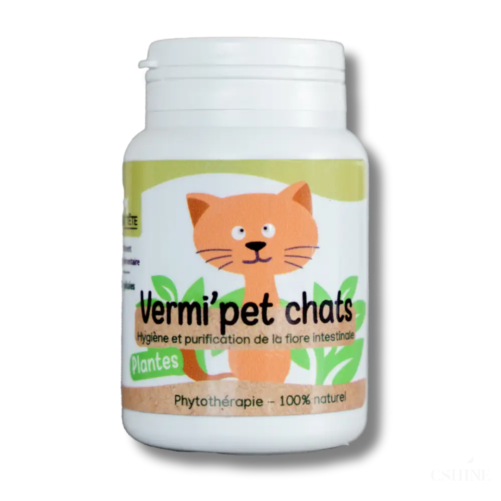 Vermifuge naturel Chats - 60 gelules - Vermi'pet chats-0