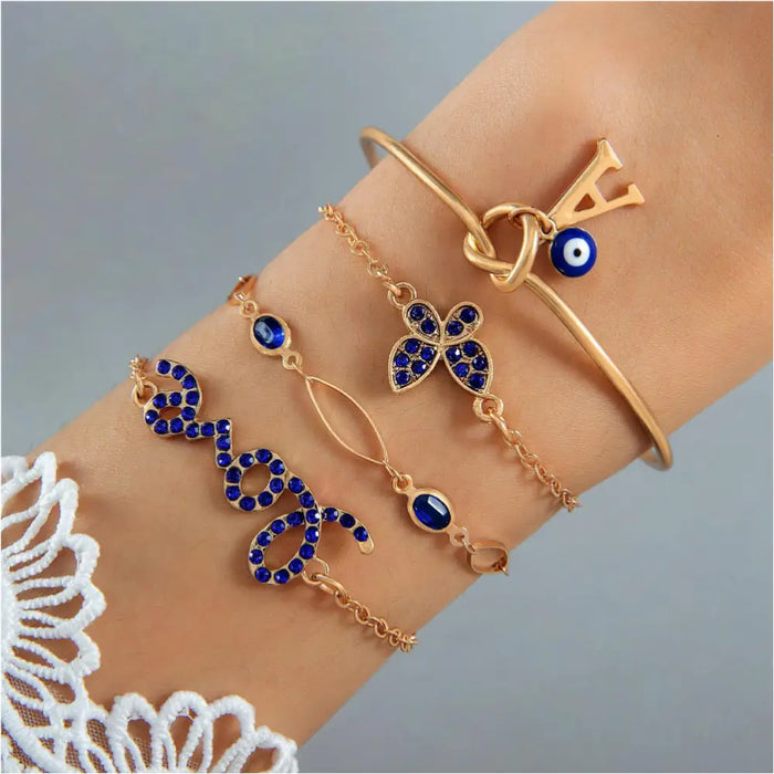 X4 Butterfly Bracelet - 25858Blue - Bracelet