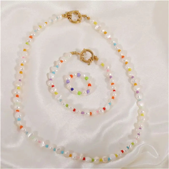 Yaravi - Collier de perles arc-en-ciel-16