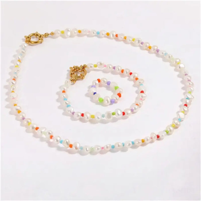 Yaravi - Collier de perles arc-en-ciel-11