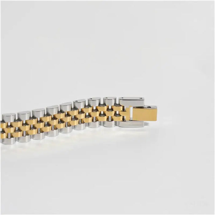 Yura - Woven Gold Silver Watch Chain Bracelet-7